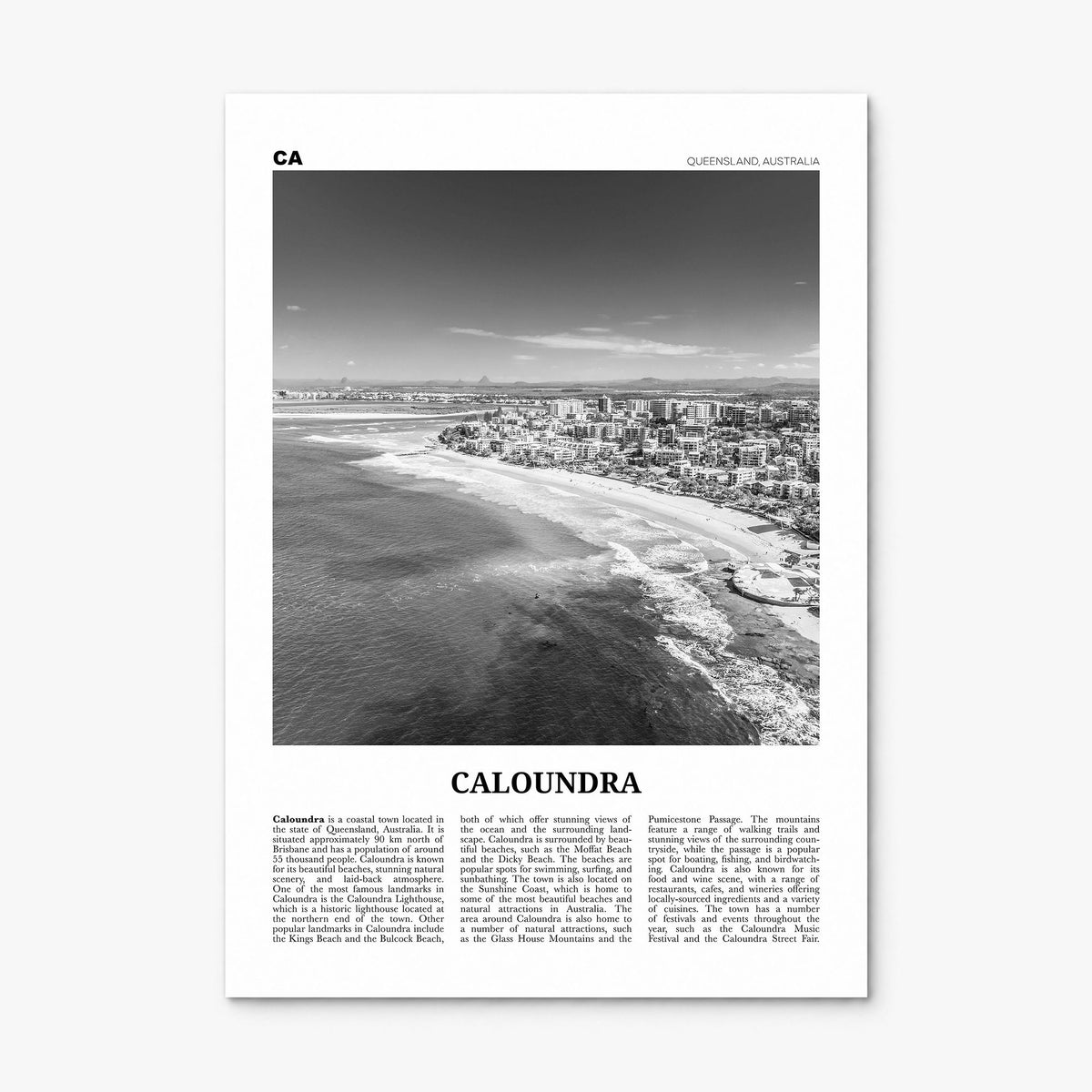 Caloundra Newspaper Poster, print only (unframed)