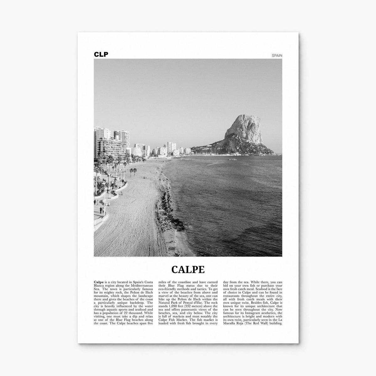 Calpe Newspaper Poster, print only (unframed)