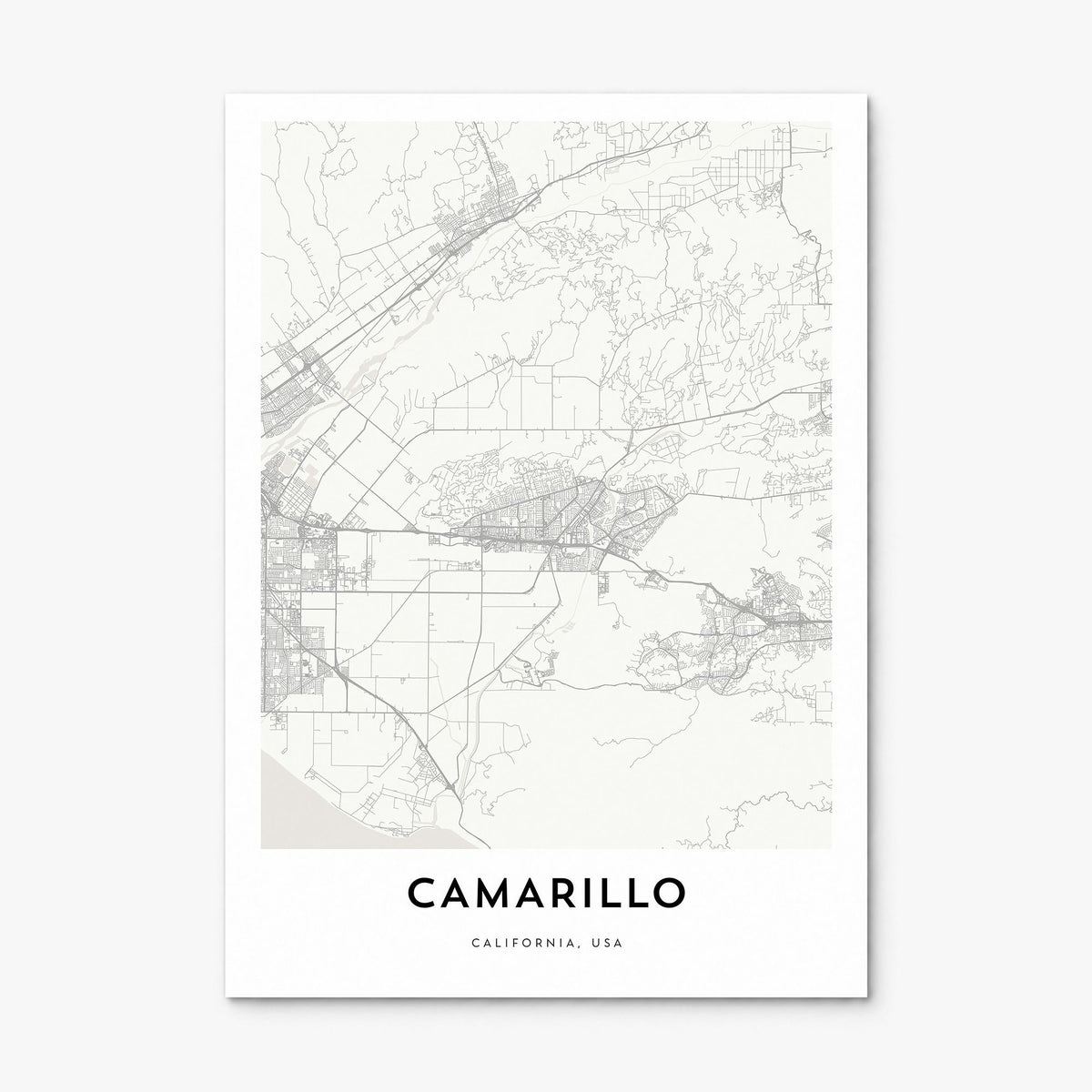 Camarillo Map Poster, print only (unframed)