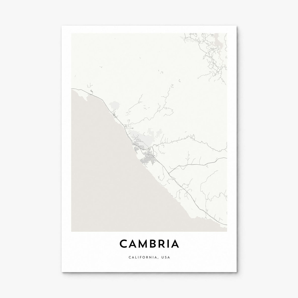 Cambria Map Poster, print only (unframed)