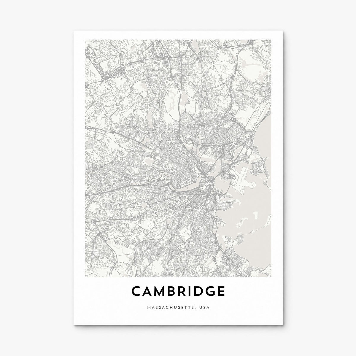 Cambridge, Massachusetts Map Poster, print only (unframed)