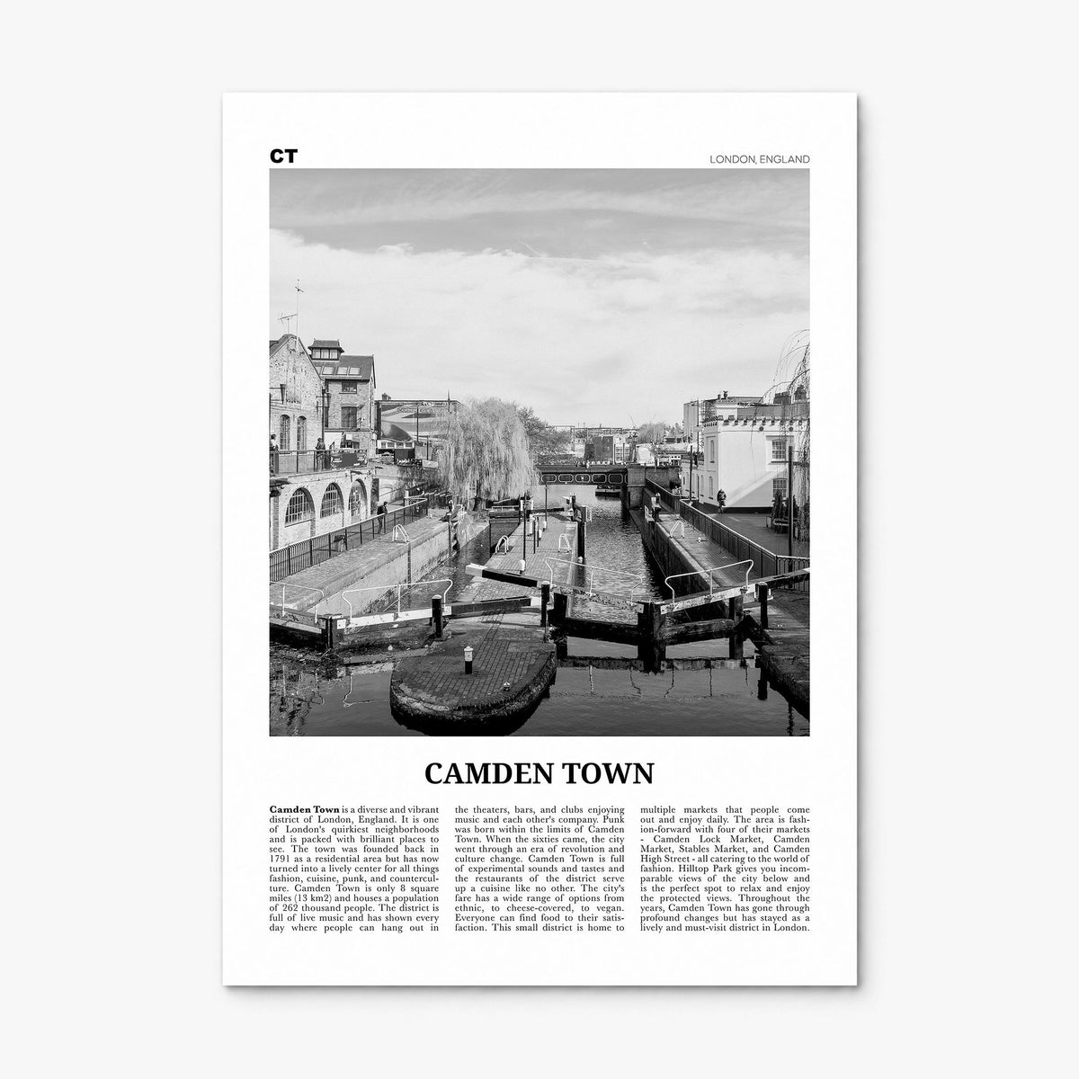 Camden Town Newspaper Poster, print only (unframed)
