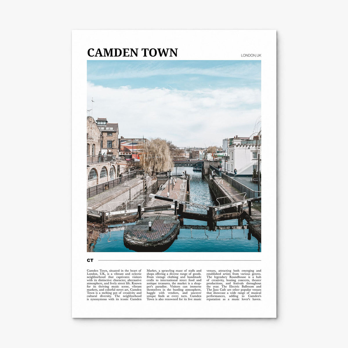 Camden Town Travel Poster, print only (unframed)