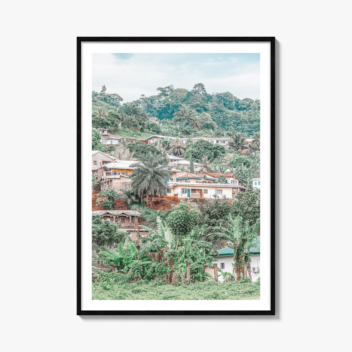 Cameroon colorful photo poster of Africa – vertical wall art, unframed print shown in interior mockup