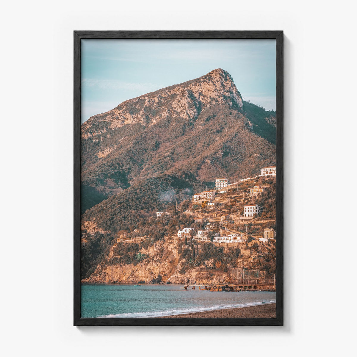 Campania Photo Poster in a black wood frame, full image (no border)