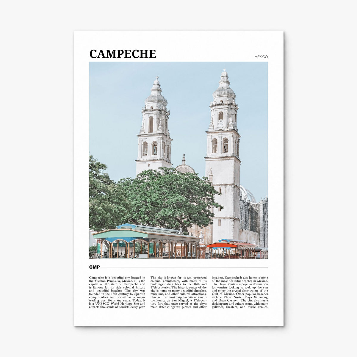 Campeche Travel Poster, print only (unframed)
