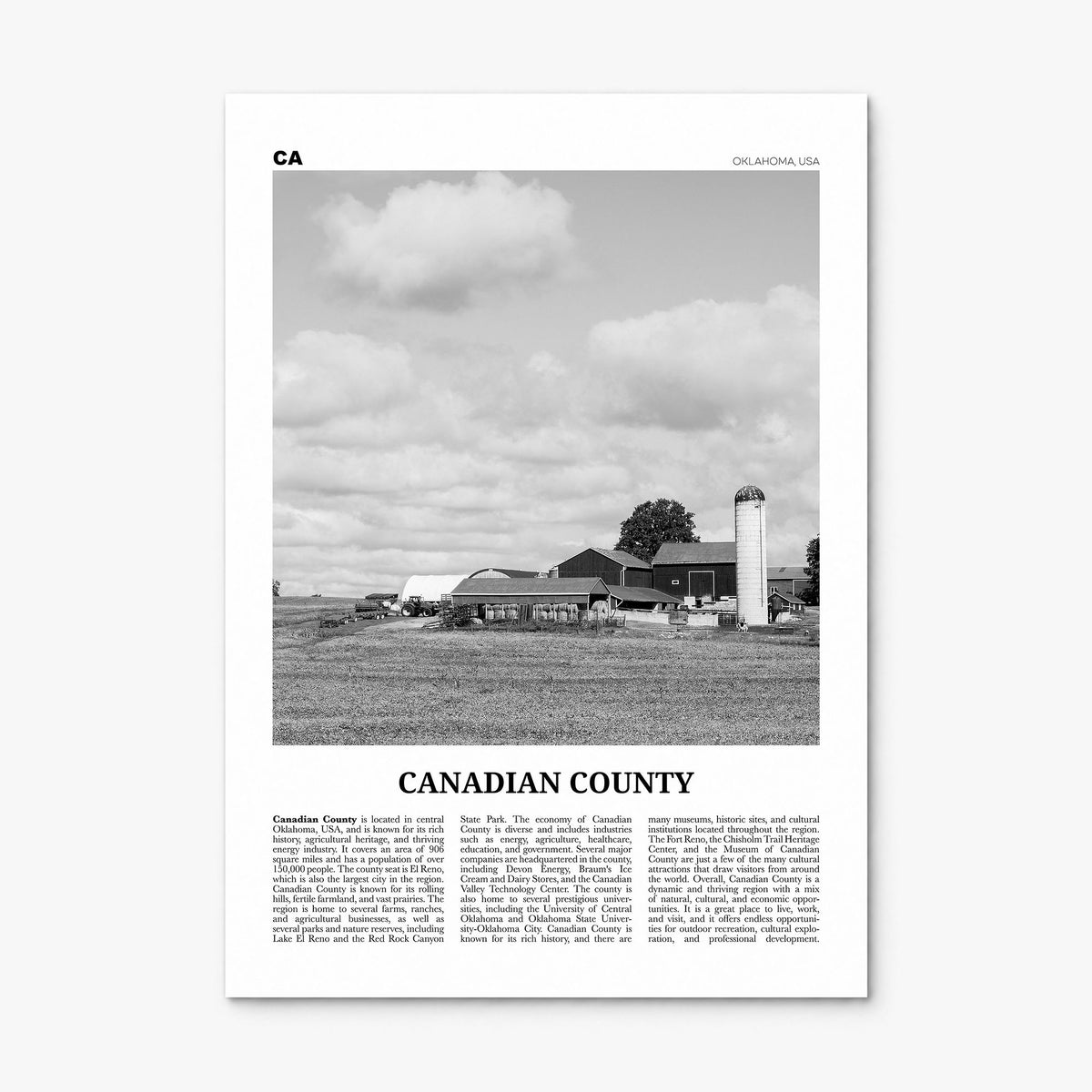 Canadian County, Oklahoma Newspaper Poster, print only (unframed)