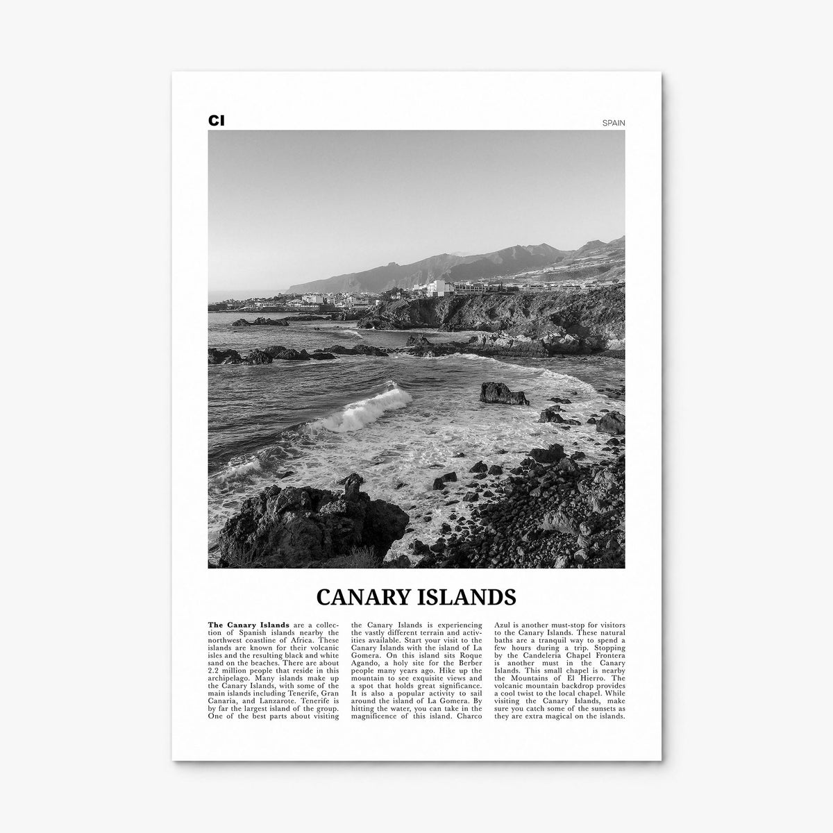 Canary Islands Newspaper Poster, print only (unframed)