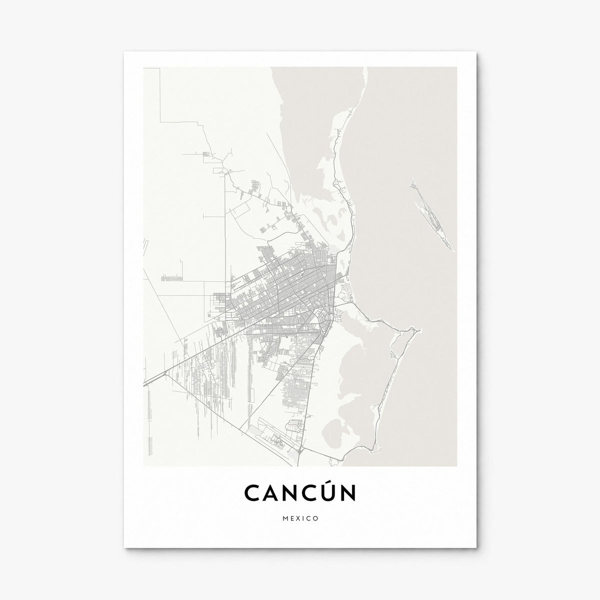 Cancún Map Poster, print only (unframed)