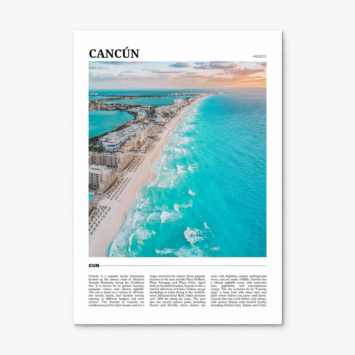 Cancún Travel Poster, print only (unframed)