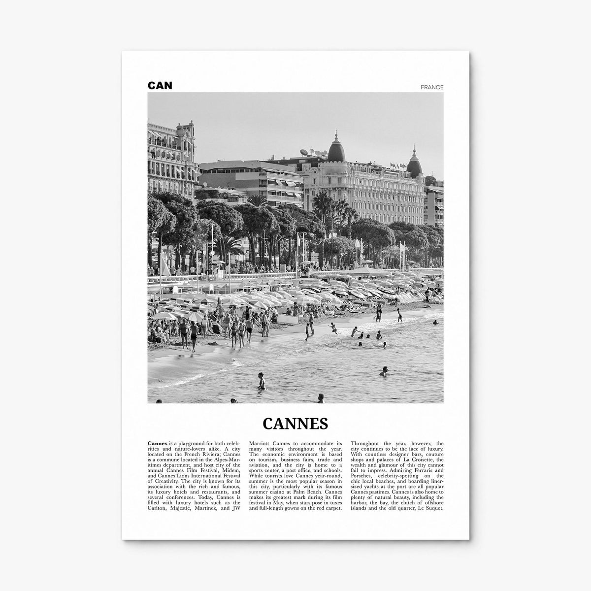 Cannes Newspaper Poster, print only (unframed)