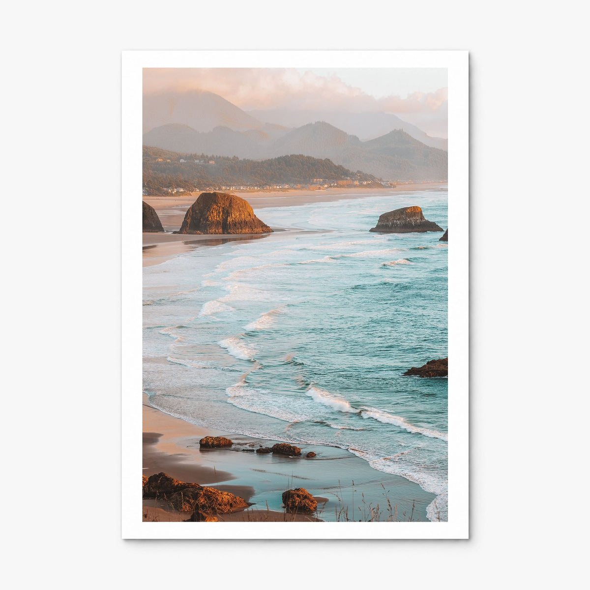 Cannon Beach Photo Poster, print only (unframed), white border