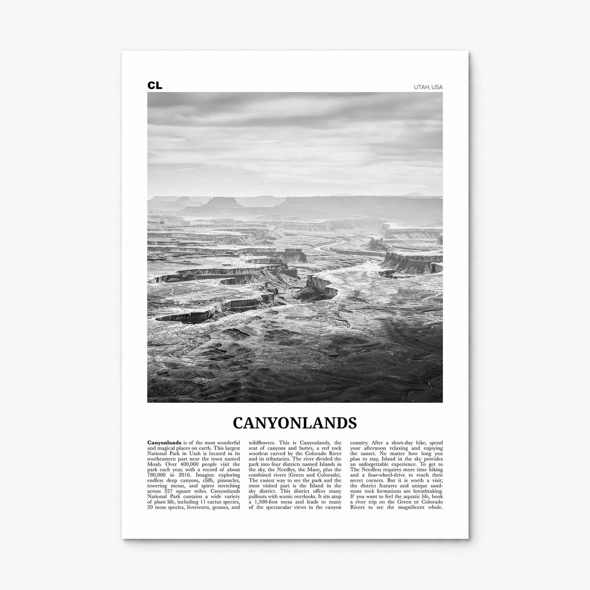 Canyonlands National Park Newspaper Poster, print only (unframed)