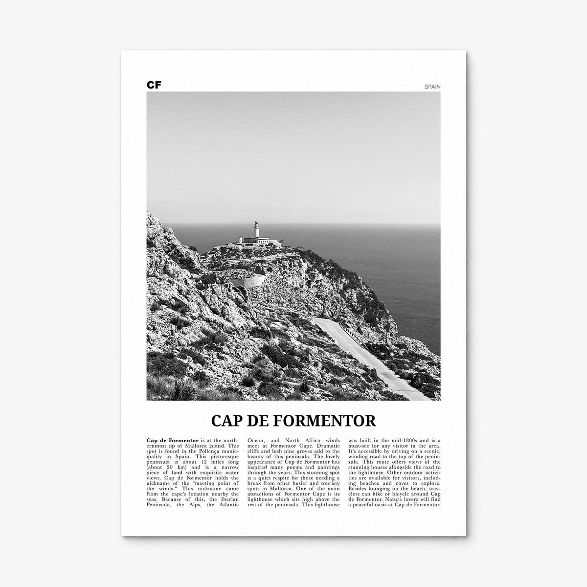 Cap de Formentor Newspaper Poster, print only (unframed)