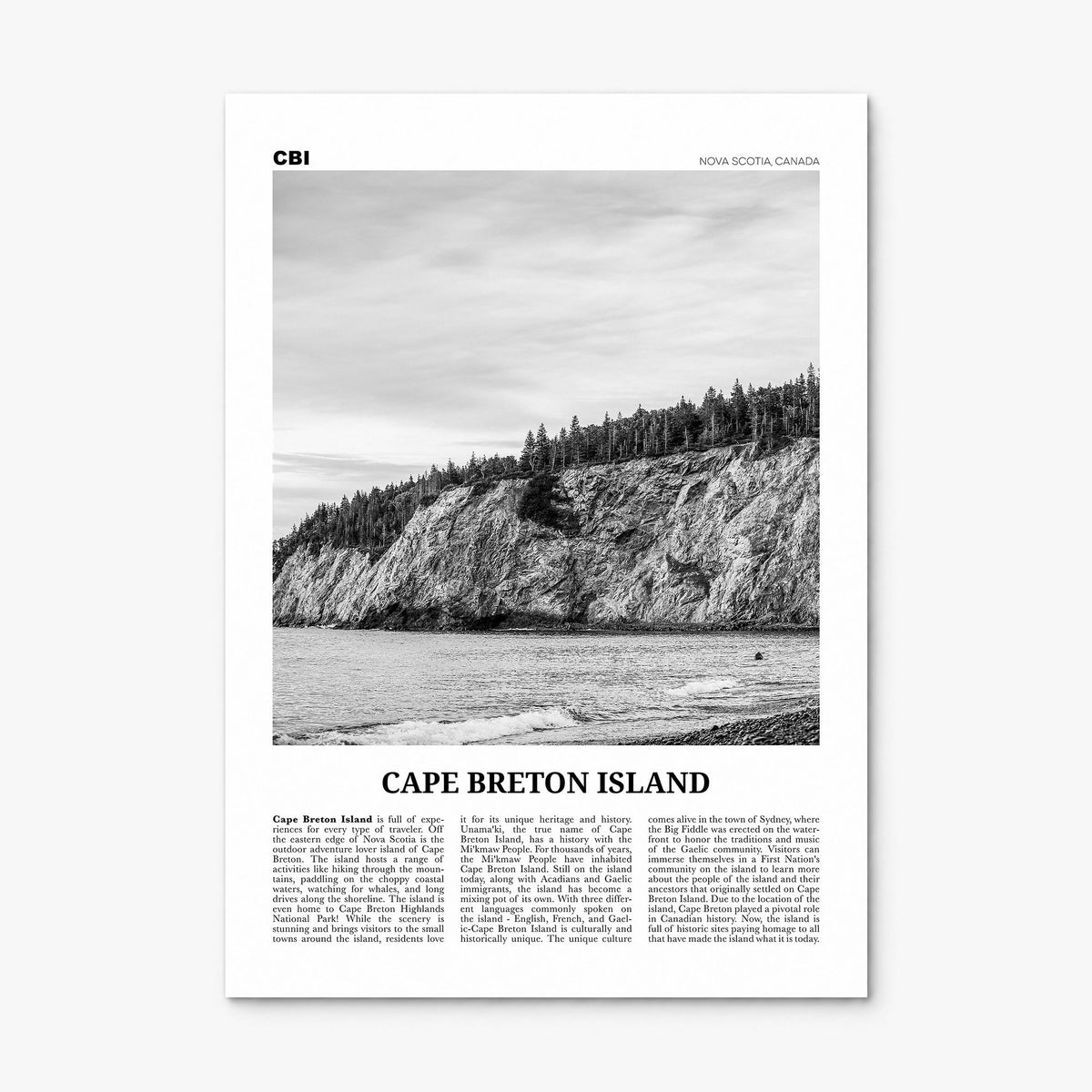 Cape Breton Island Newspaper Poster, print only (unframed)