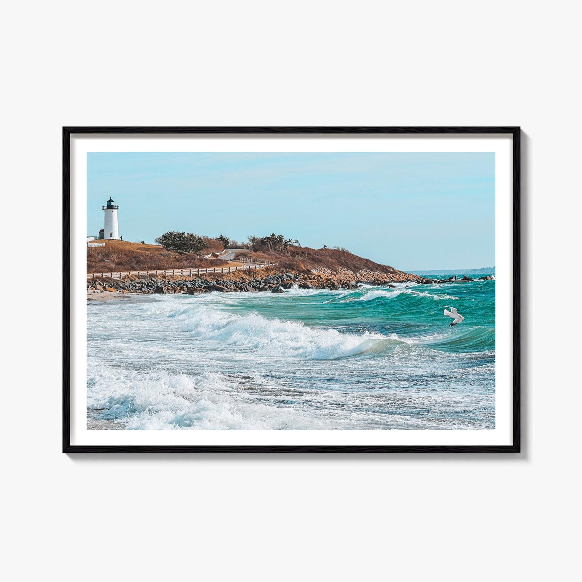 Cape Cod colorful photo poster of Massachusetts, USA – horizontal wall art, unframed print shown in interior mockup