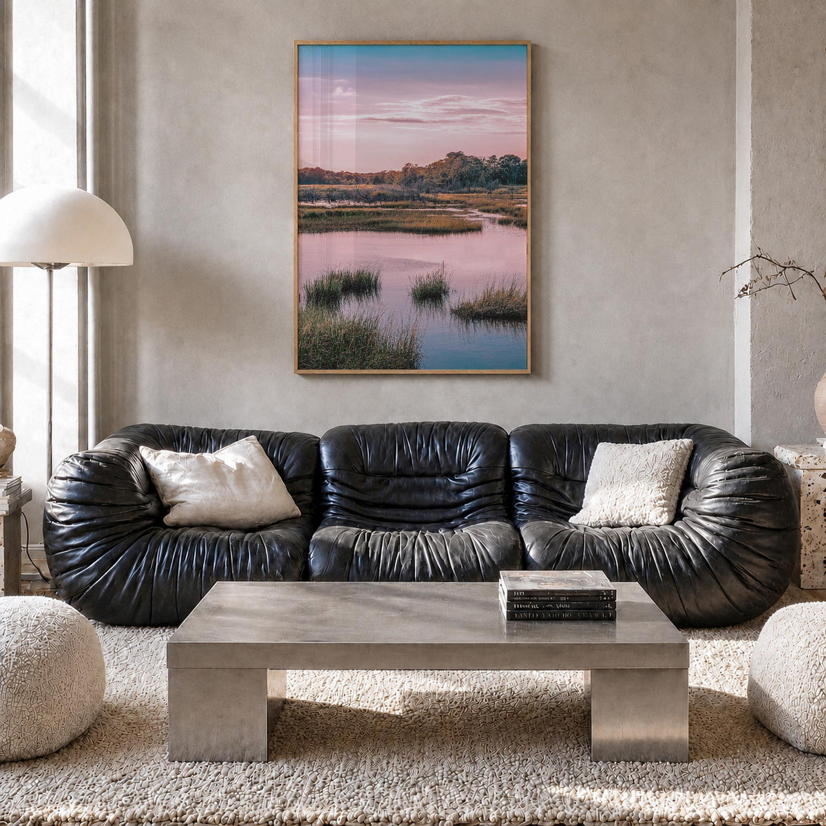 Cape Cod no. 2 colorful photo poster of Massachusetts, USA – vertical wall art in natural wood frame, hanging on wall