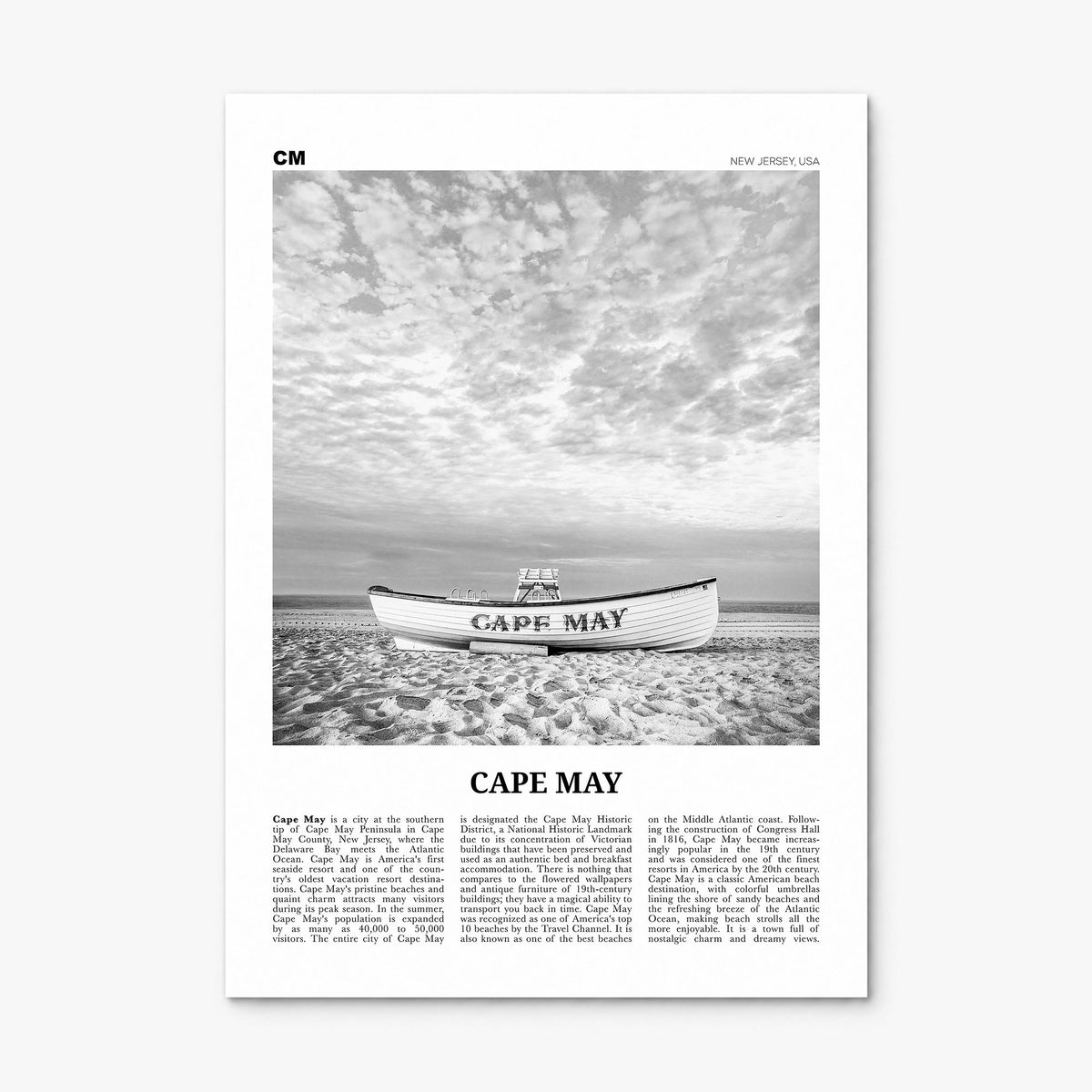 Cape May Newspaper Poster, print only (unframed)