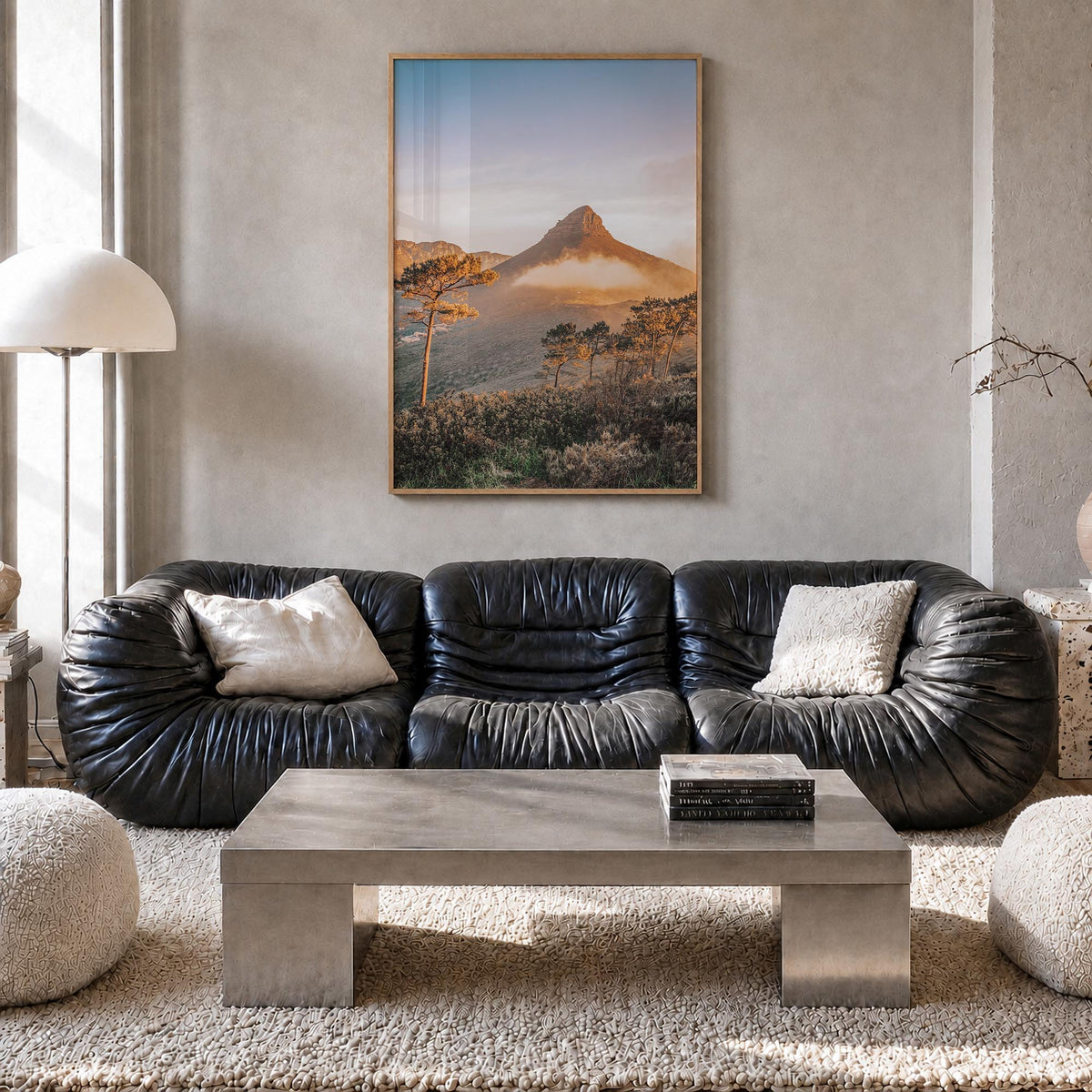 Cape Town no. 3 colorful photo poster of South Africa – vertical wall art in natural wood frame, hanging on wall