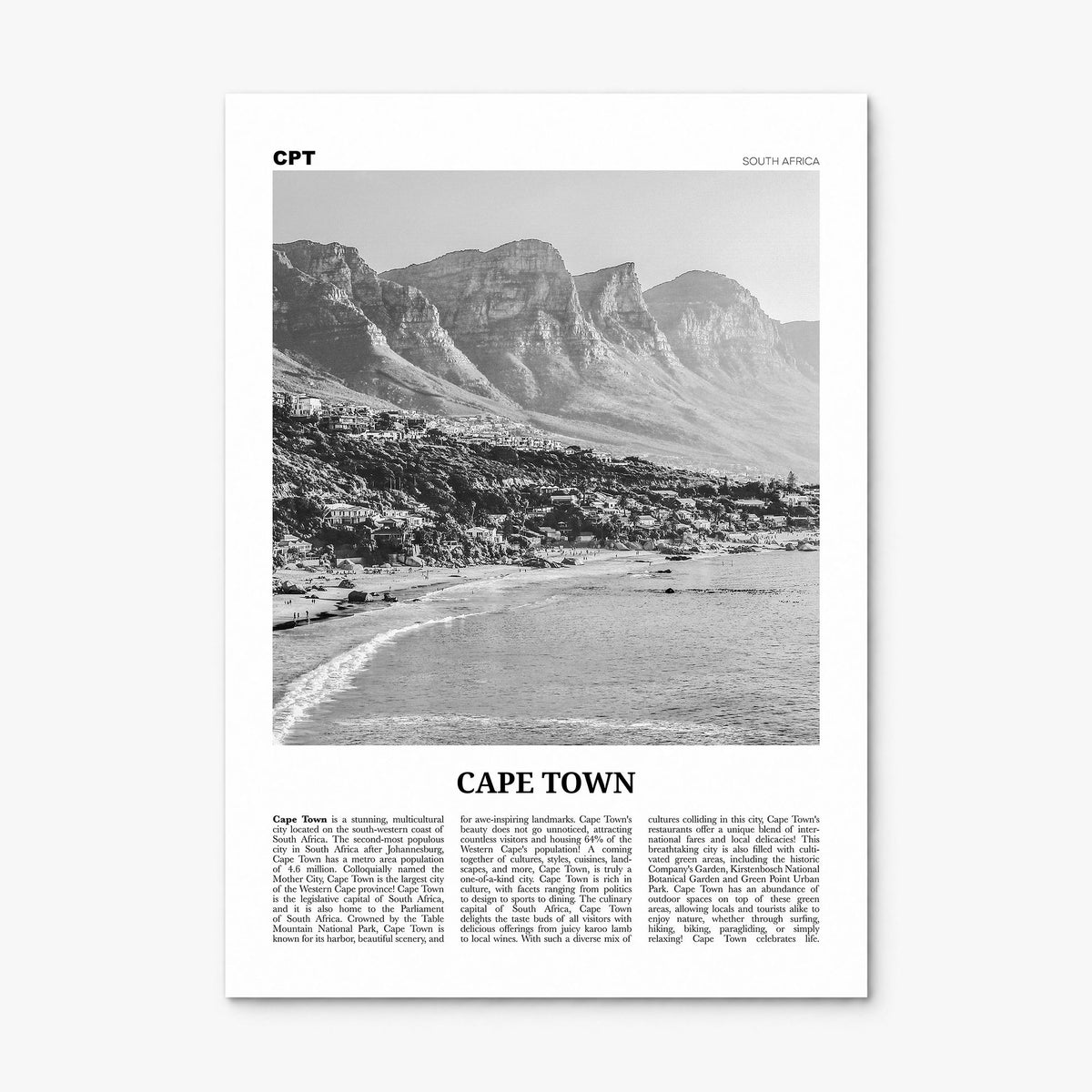 Cape Town Newspaper No 1 Poster, print only (unframed)