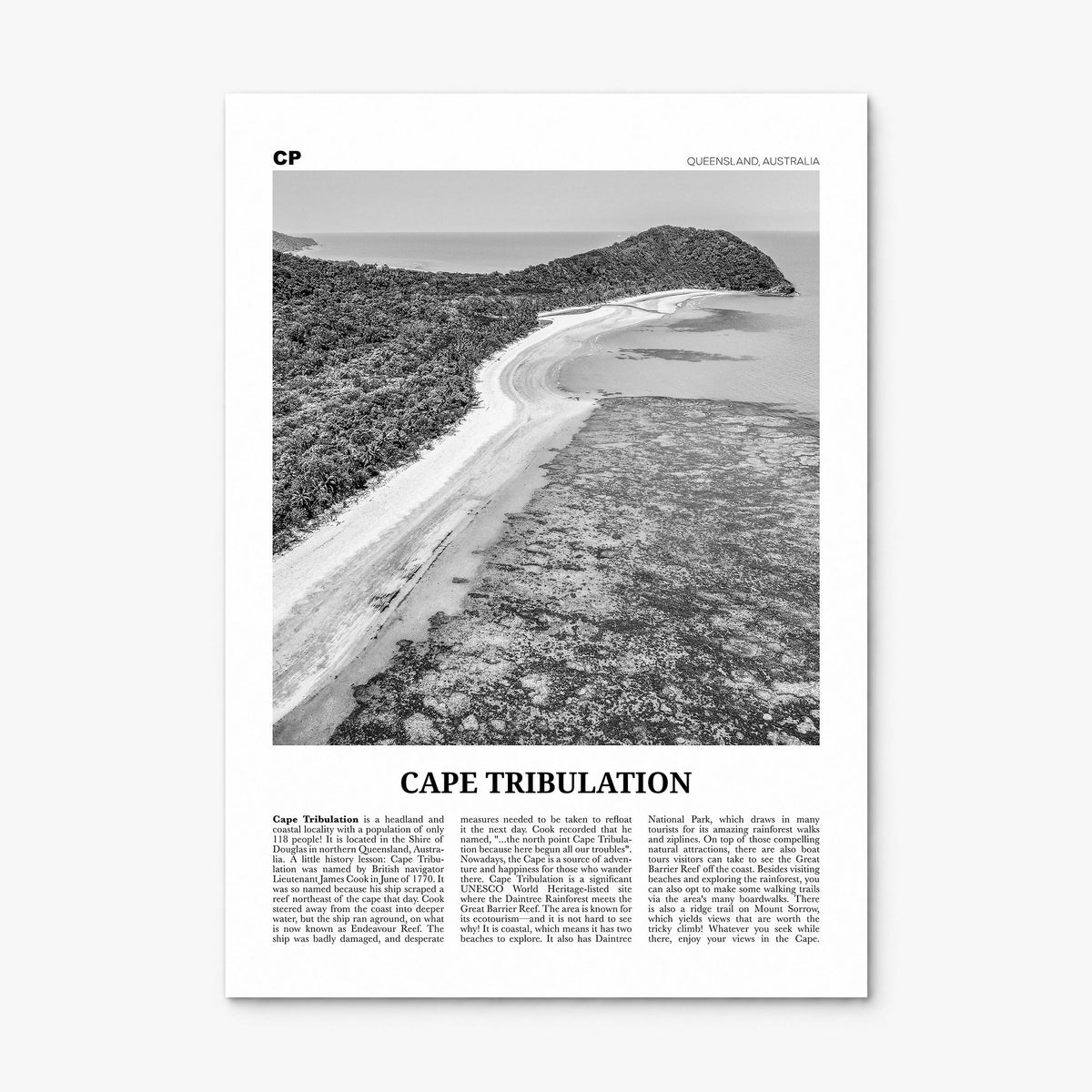 Cape Tribulation Newspaper Poster, print only (unframed)