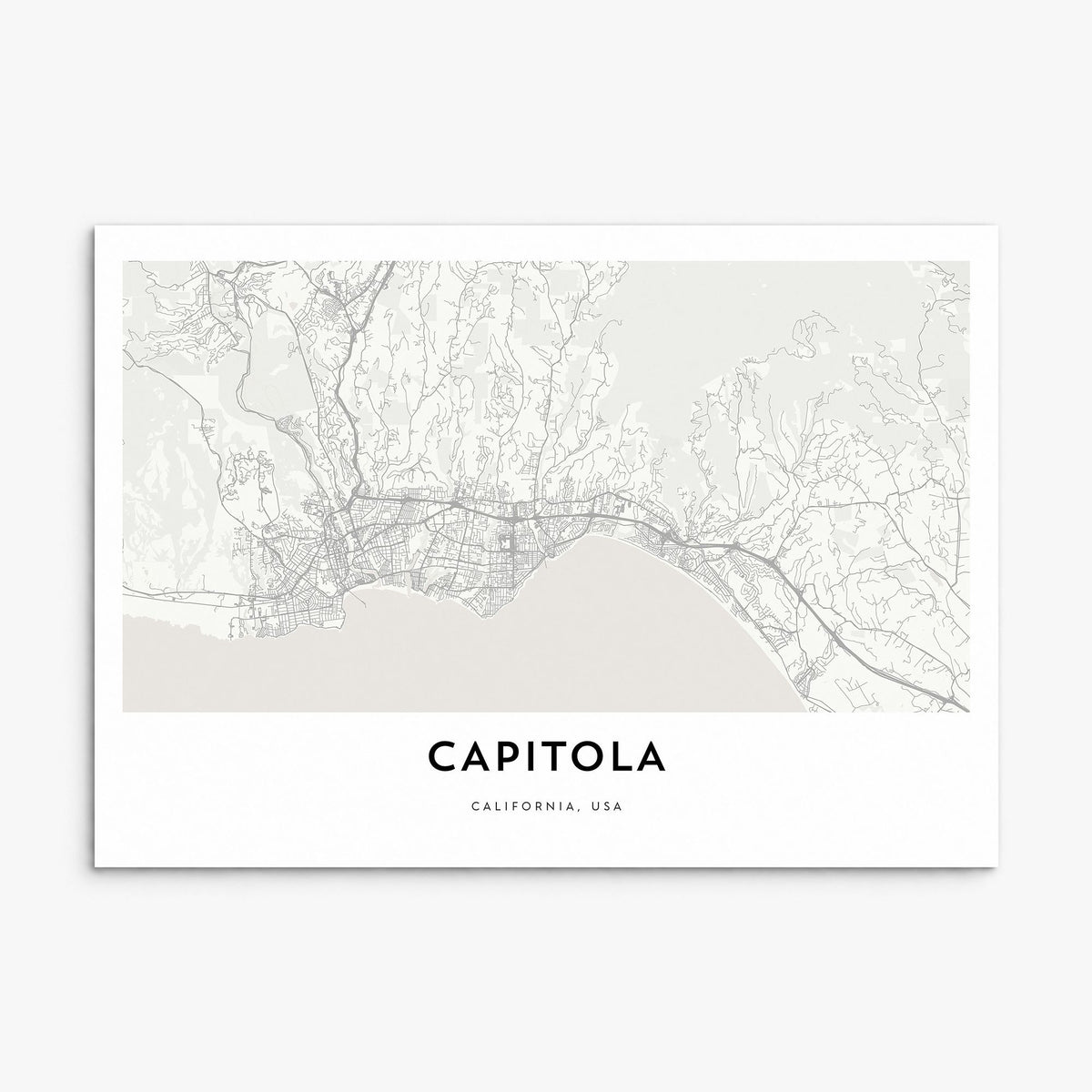 Capitola Map Poster, print only (unframed)