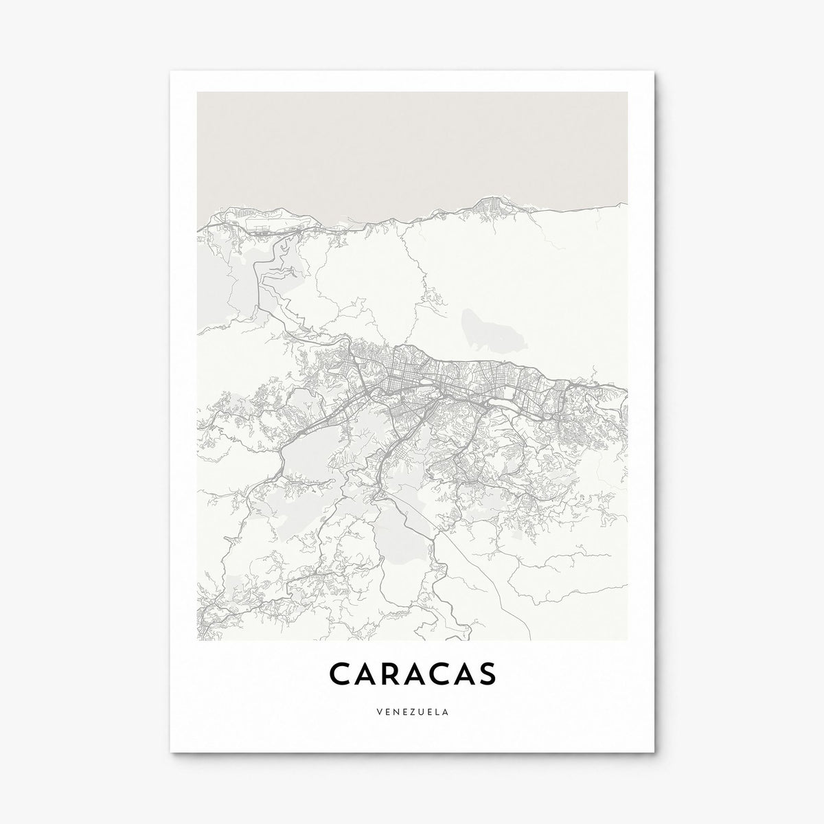 Caracas Map Poster, print only (unframed)