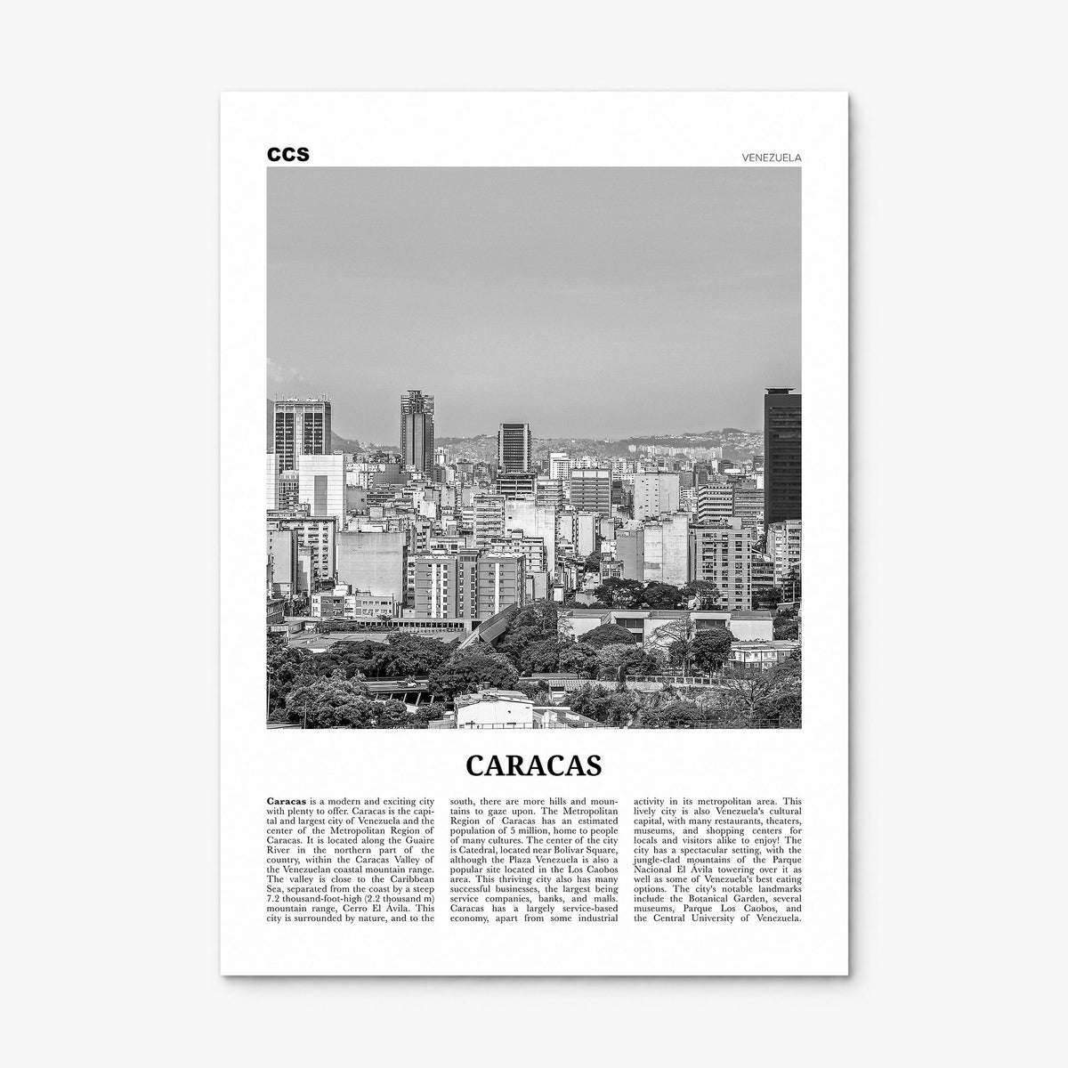 Caracas Newspaper No 1 Poster, print only (unframed)
