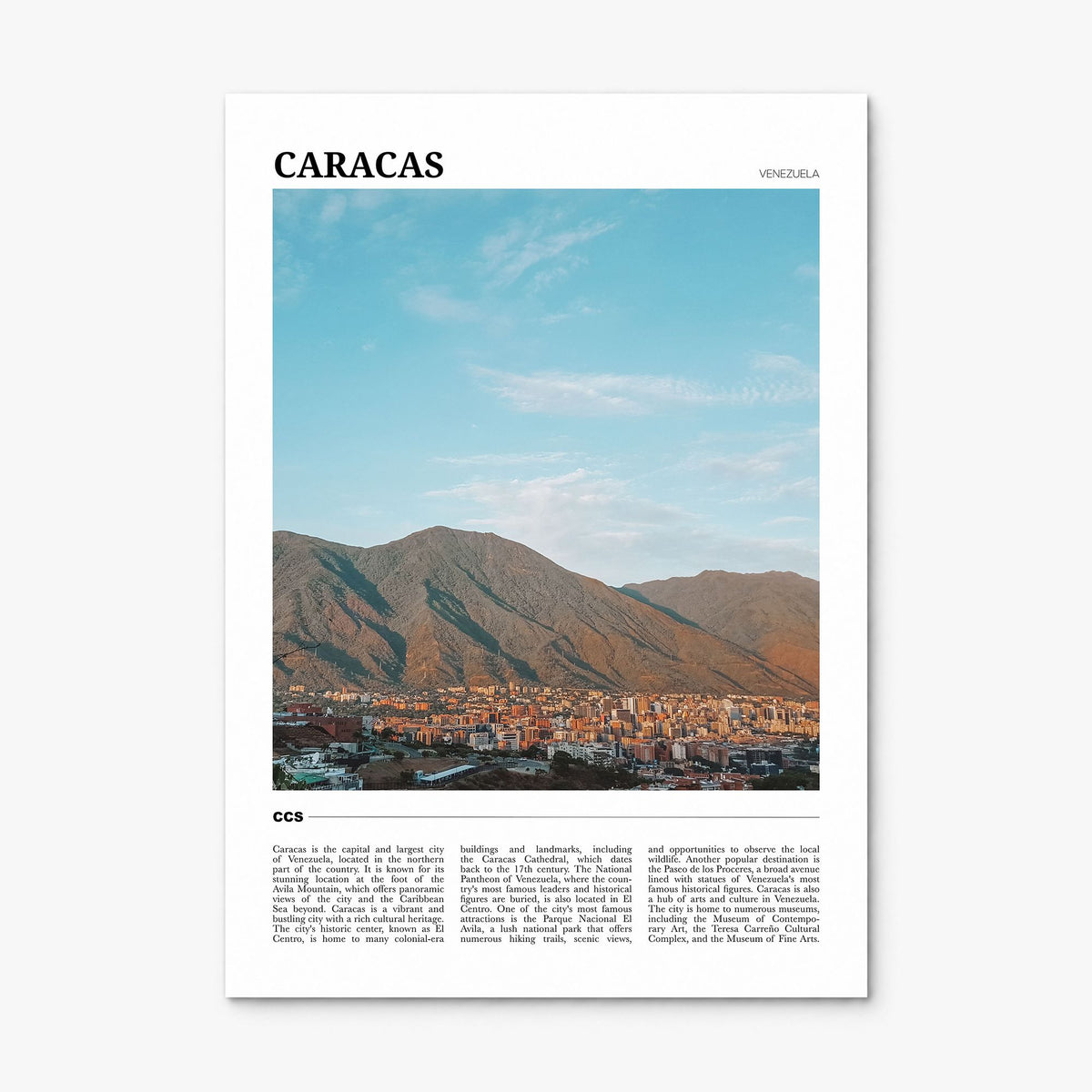 Caracas Travel No 1 Poster, print only (unframed)