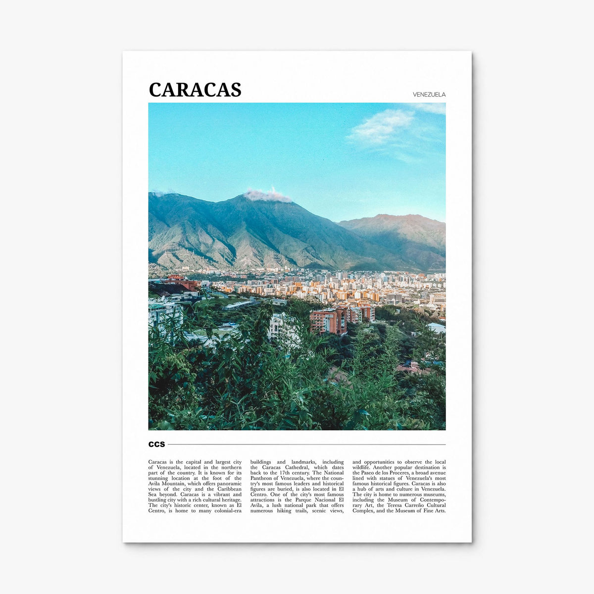 Caracas Travel No 2 Poster, print only (unframed)