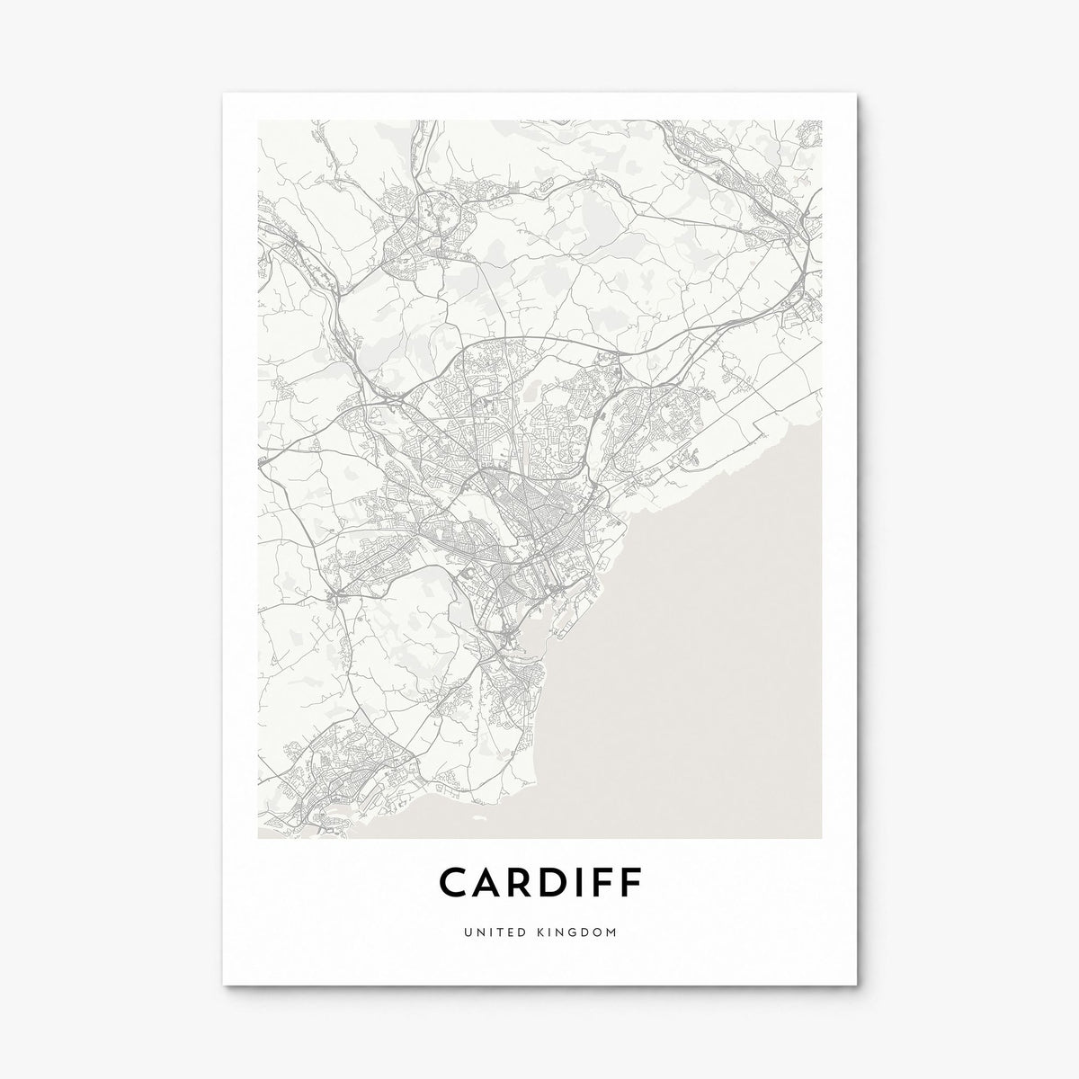 Cardiff Map Poster, print only (unframed)