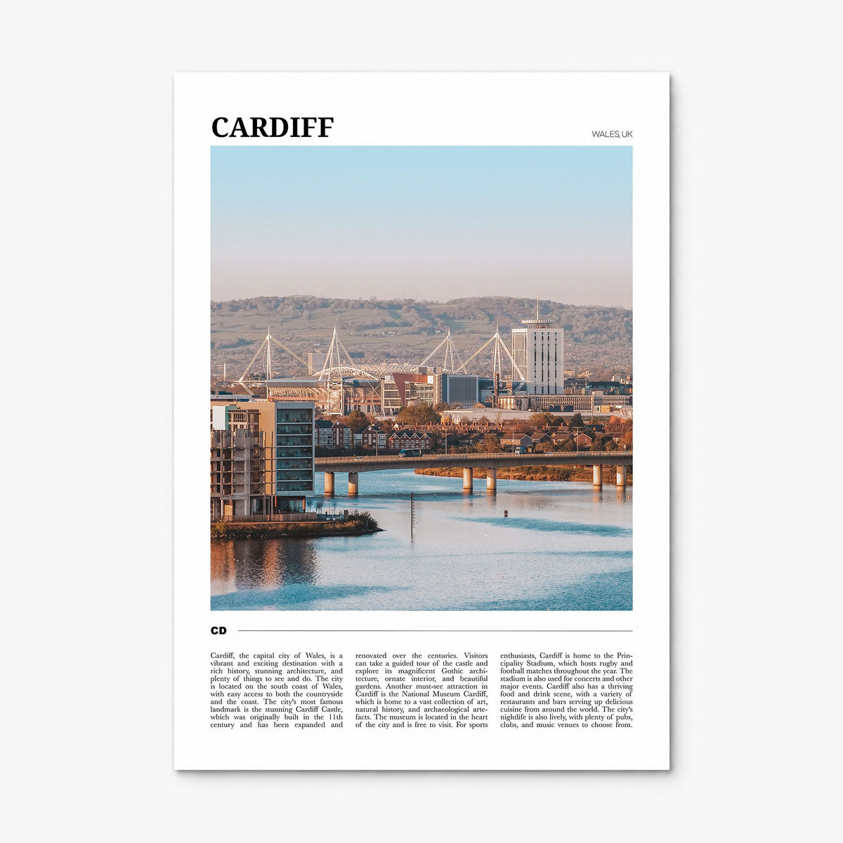 Cardiff Travel Poster, print only (unframed)