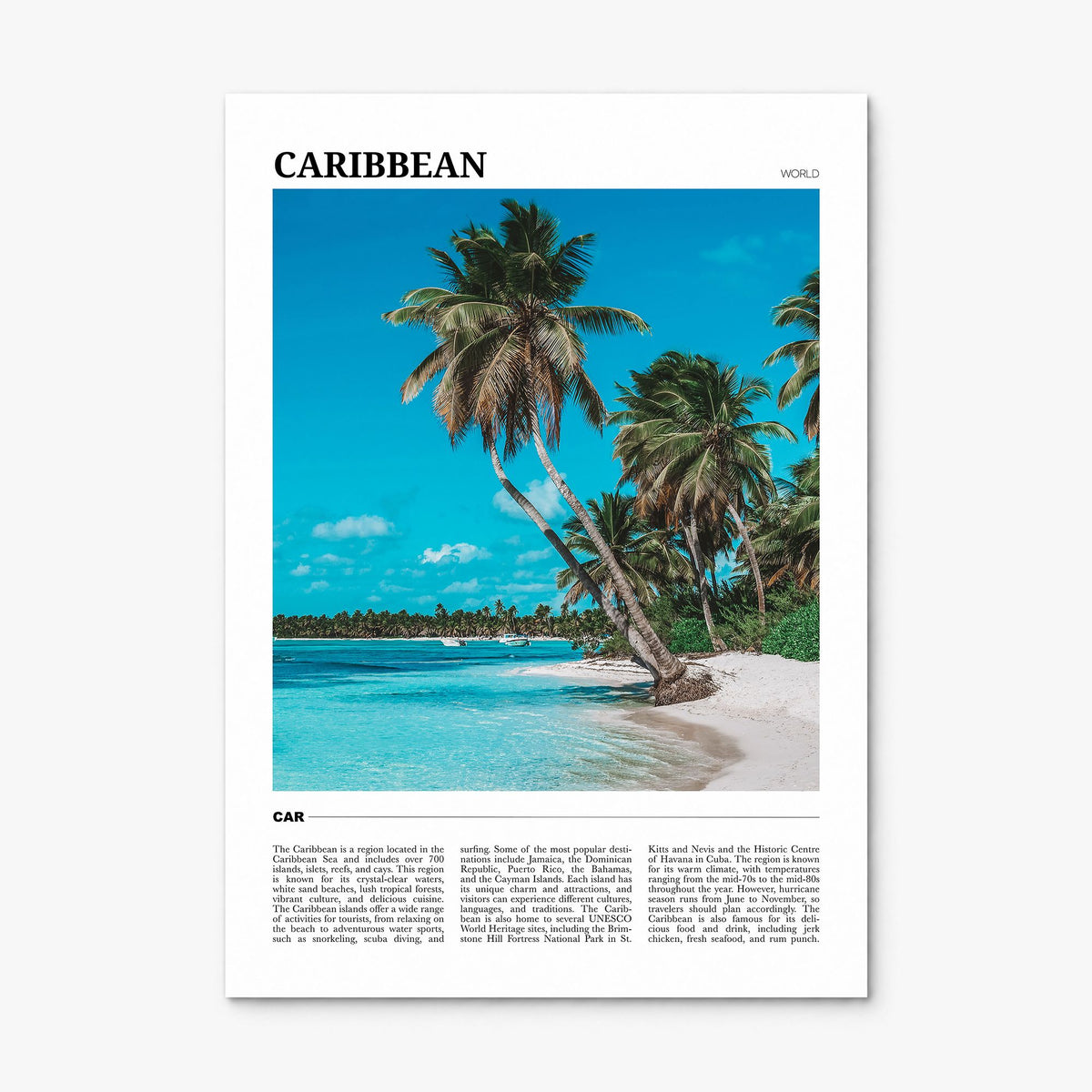 Caribbean Travel No 1 Poster, print only (unframed)