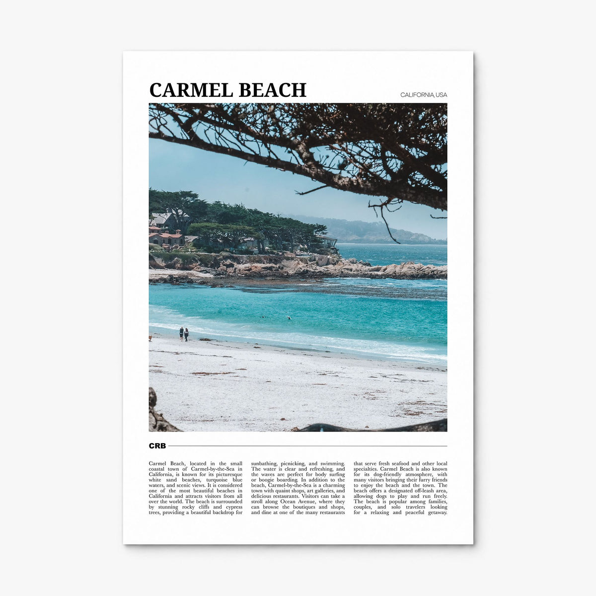 Carmel Beach Travel Poster, print only (unframed)