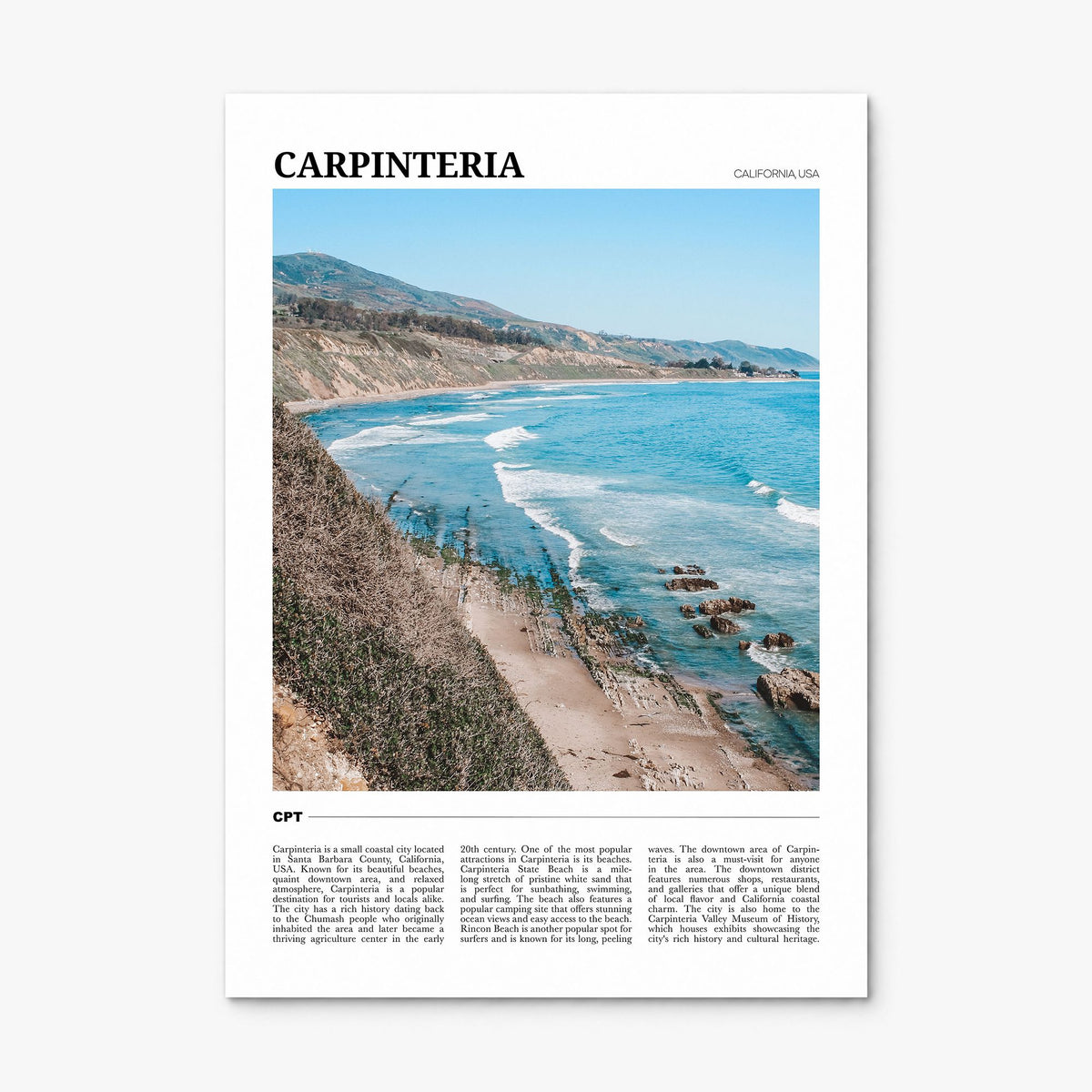 Carpinteria Travel Poster, print only (unframed)