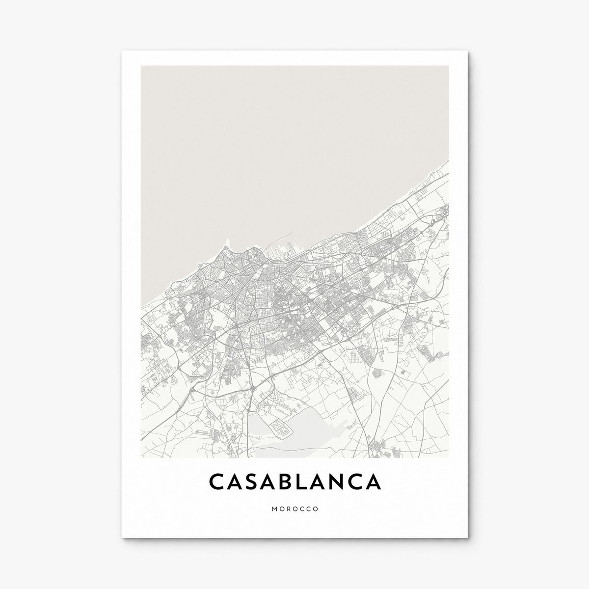 Casablanca Map Poster, print only (unframed)