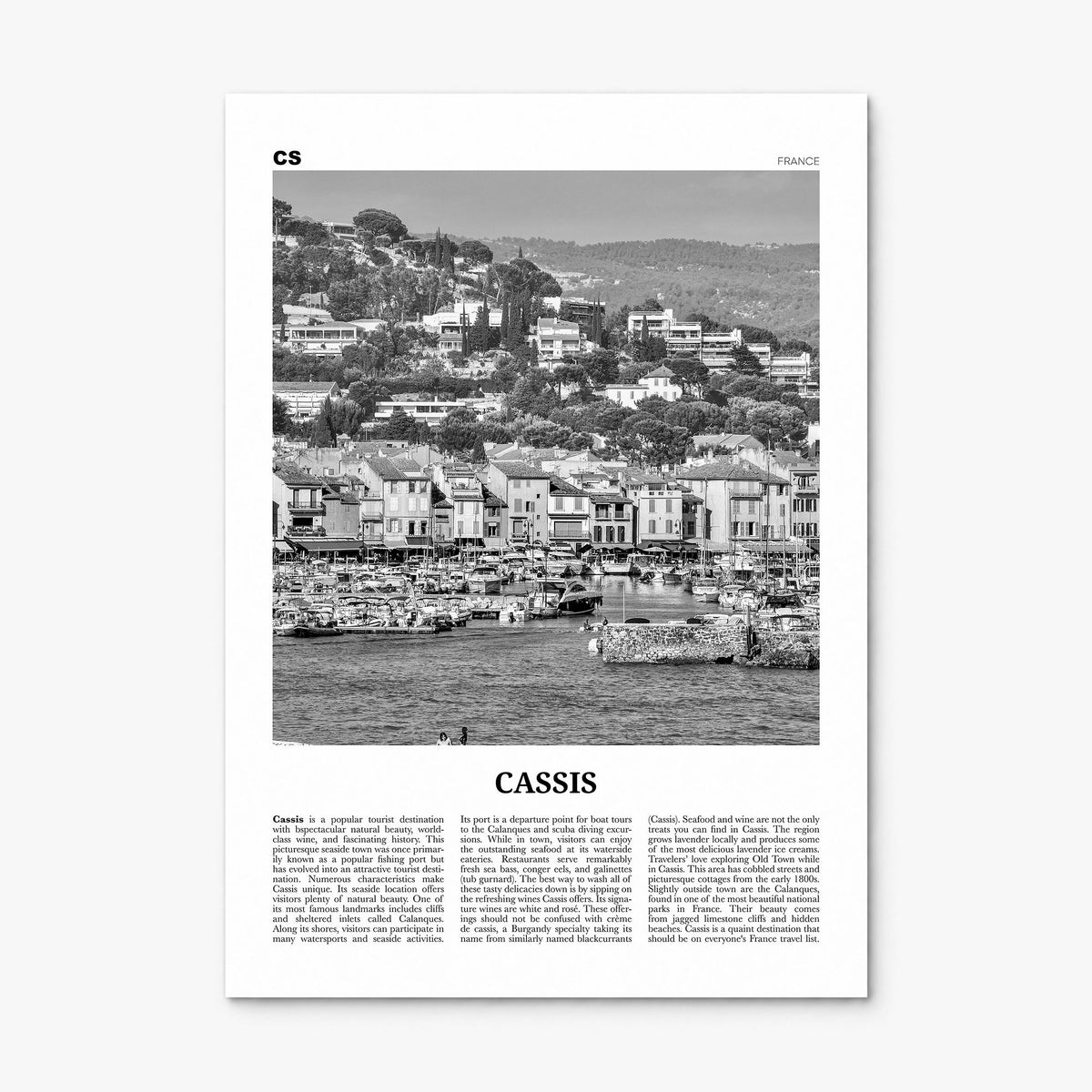 Cassis Newspaper Poster, print only (unframed)
