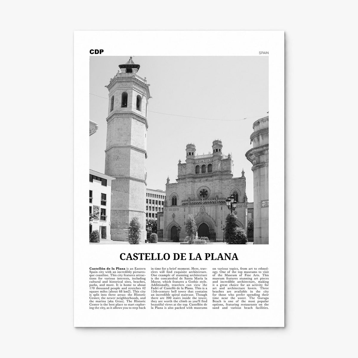 Castelló de la Plana Newspaper Poster, print only (unframed)