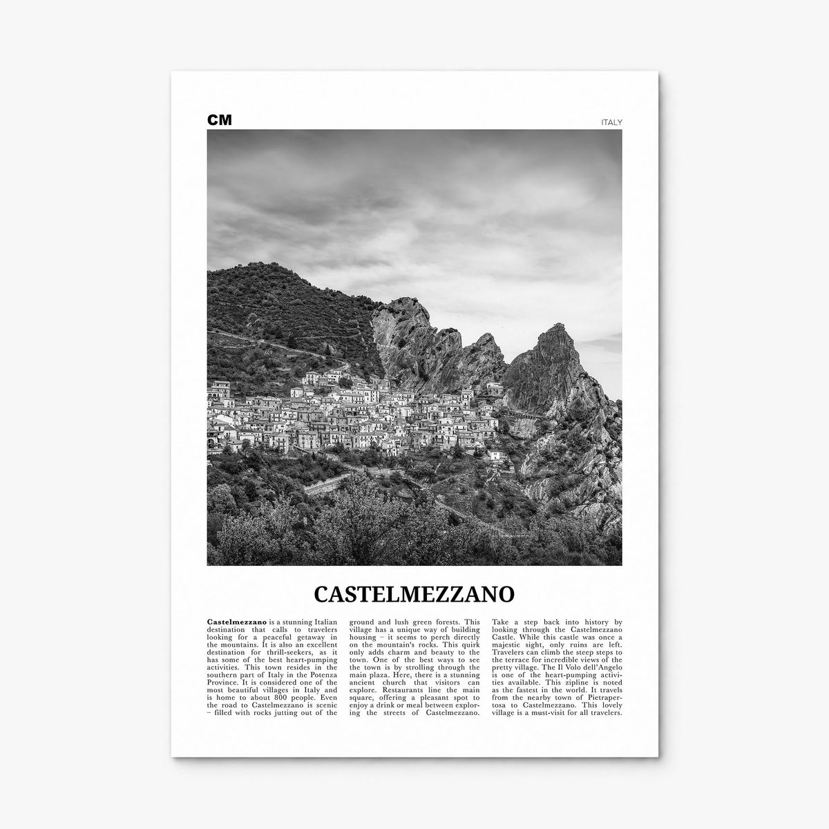 Castelmezzano Newspaper Poster, print only (unframed)