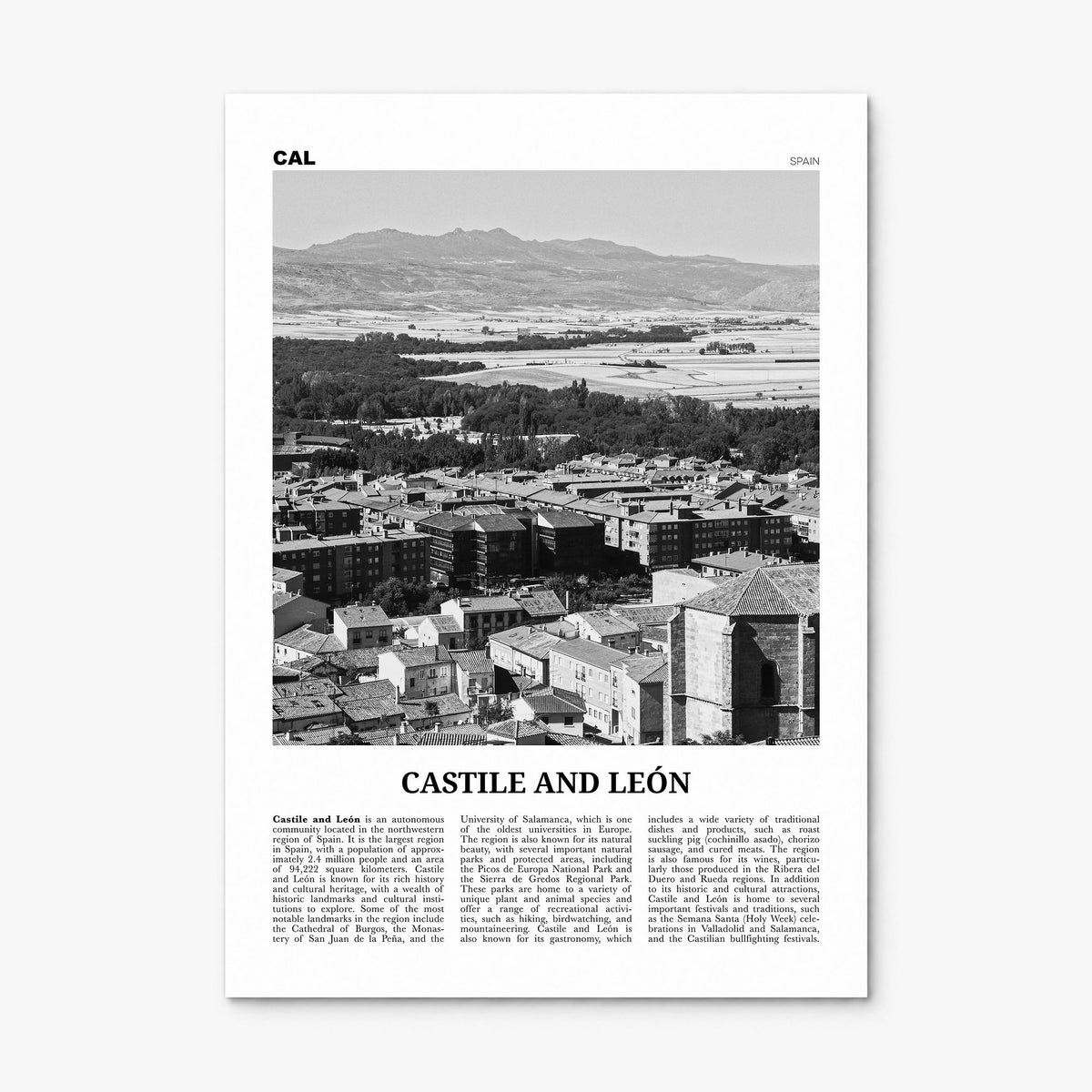 Castile and León Newspaper Poster, print only (unframed)