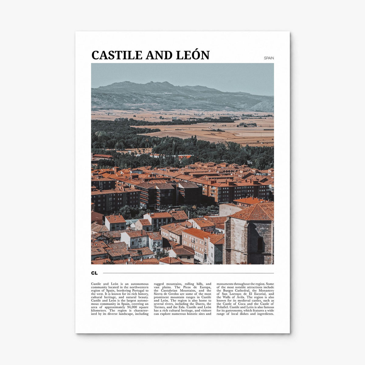 Castile and León Travel Poster, print only (unframed)