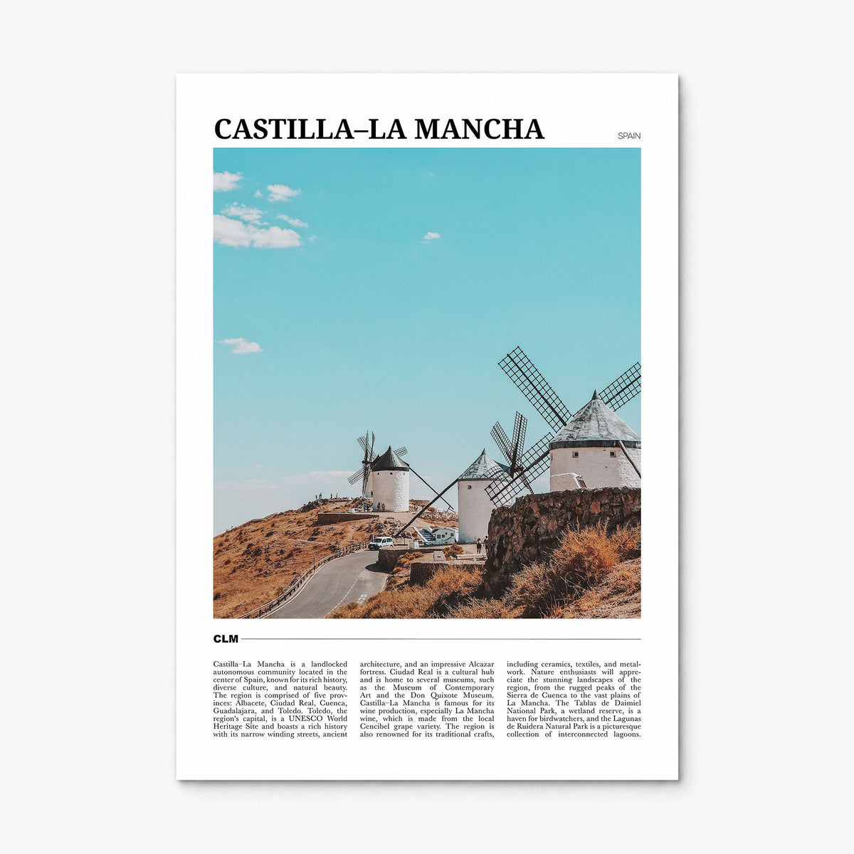 Castilla-La Mancha Travel Poster, print only (unframed)