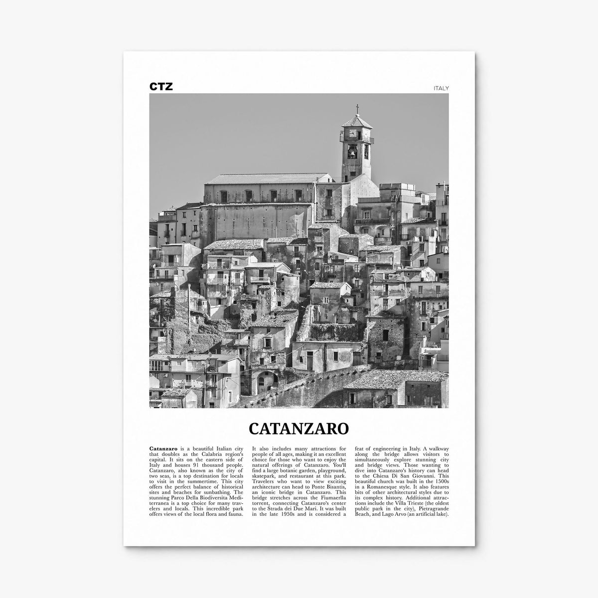 Catanzaro Newspaper Poster, print only (unframed)