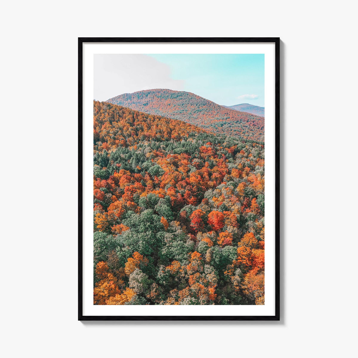 Catskill Mountains no. 2 colorful photo poster of New York, USA – vertical wall art, unframed print shown in interior mockup