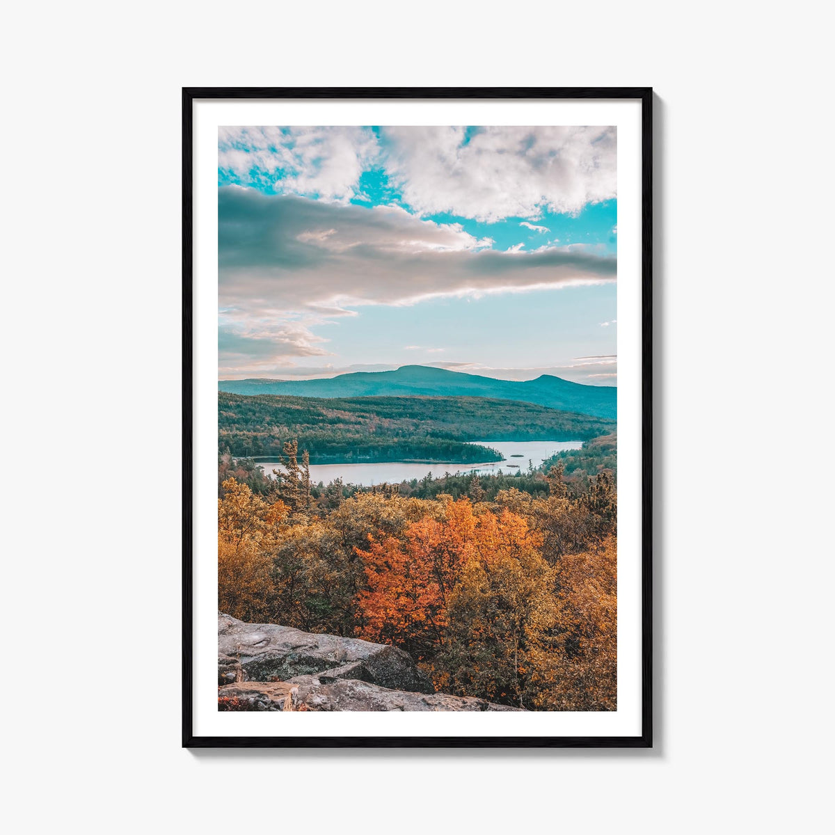 Catskill Mountains no. 4 colorful photo poster of New York, USA – vertical wall art, unframed print shown in interior mockup