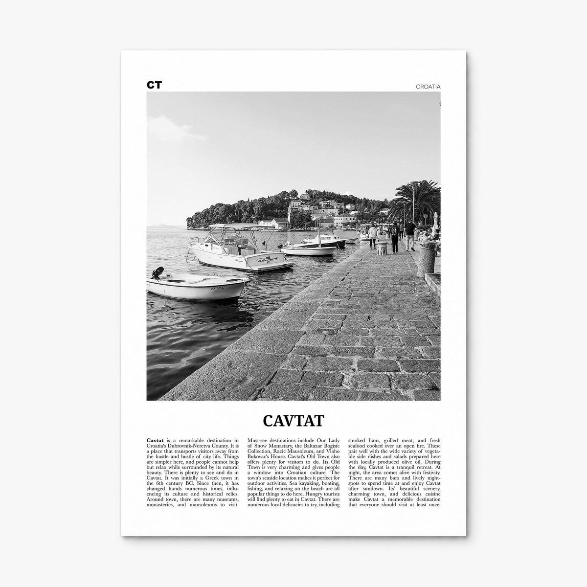 Cavtat Newspaper Poster, print only (unframed)