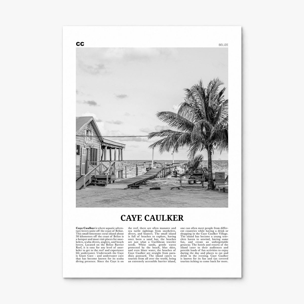Caye Caulker Newspaper Poster, print only (unframed)