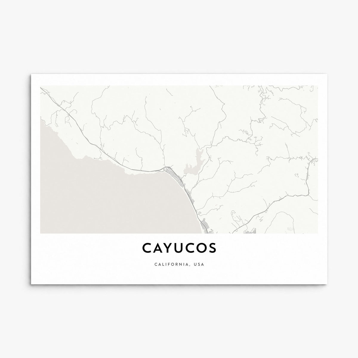 Cayucos Map Poster, print only (unframed)