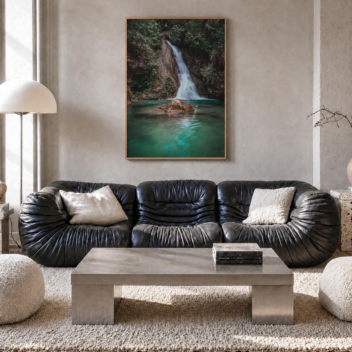 Cebu colorful photo poster of Philippines – vertical wall art in natural wood frame, hanging on wall
