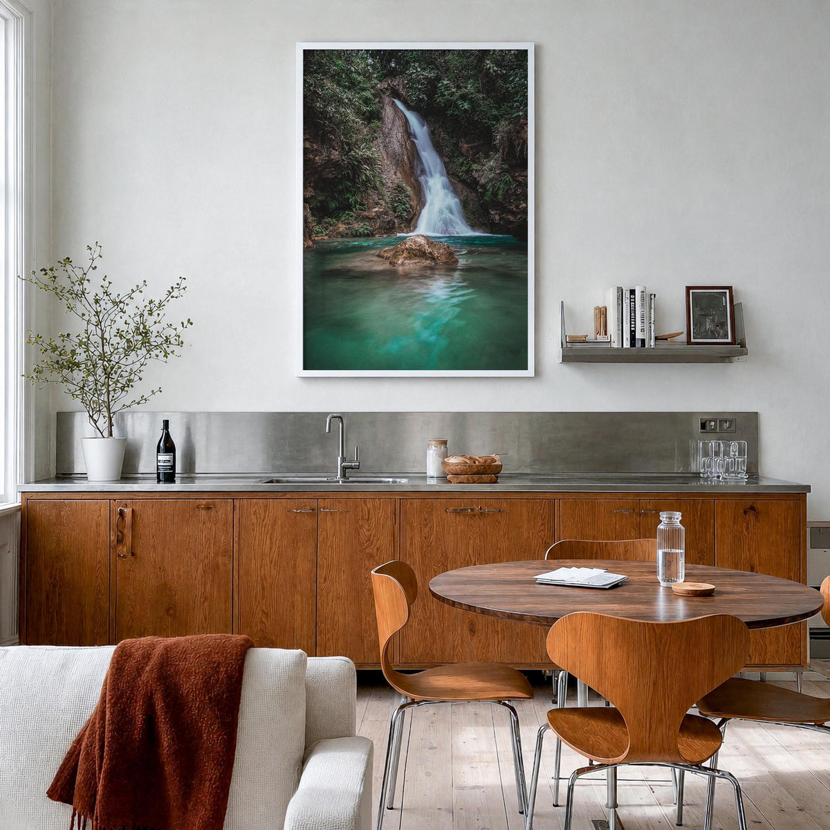 Cebu colorful photo poster of Philippines – vertical wall art in white wood frame, hanging on wall